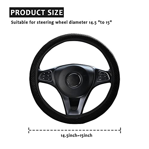 15" Breathable Steering Wheel Cover,All Year Long Comfortable Microfiber Mesh Thin Steering Wheel Cover For Women/Men,Anti Slip&Scratch Steering Wheel Accessories (Black) #TOP1