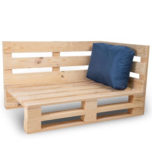 Bananair Coussin Palette Déhoussable, Tissu Imperméable et Anti-UV – Angle 60x40 cm (Bleu)