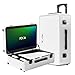 POGA Lux White – Tragbarer Gamingkoffer (kompatibel mit PlayStation 5) mit integriertem 24″ AOC Gaming Monitor, Trolley & Reisekoffer-Design – Weiß