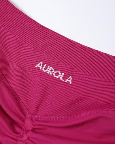 Image of AUROLA Influence Workout Shorts for Women,2.5 3.5 4.5 5.5 6.5 No Roll Up Squat Proof Scrunch Seamless Compression Gym Short