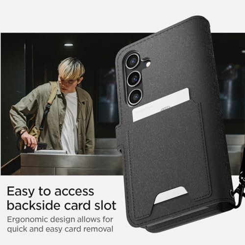 Spigen Wallet S Plus Back Cover Case Compatible with Galaxy S24 (Leather | Black) 5 41CayG5qZkL