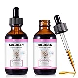 Collagen for Cats, Cat Collagen Liquid Drops with Biotin, MSM & Ginger Digestive & Immunity Support, Itch Relief, Skin & Coat and Joint Health, Cat Supplement 60ml ﻿-2pcs