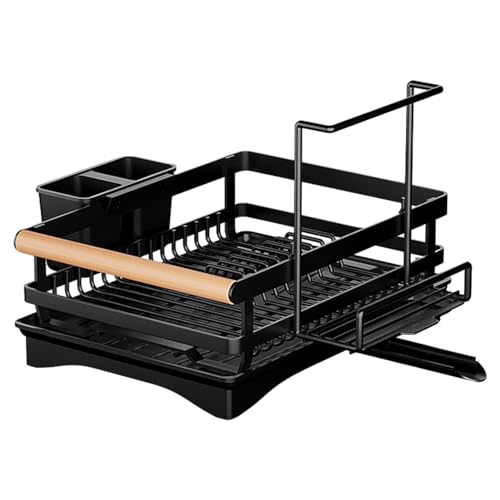 NEECS Dish Drying Rack, Foldable Rack, Efficient Kitchen Cleanup with Stainless Steel, Large Capacity Design and Organized Drying, Ideal for Utensil Holder, and Rust-Resistant Construction Versatile