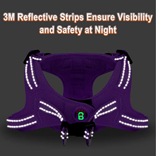 Dog Harness Step in Dog Vest Harness, Reflective Adjustable Puppy No Pull Harness Breathable Soft for Small and Medium Dogs Cats, Purple, S by BARKBAY - Image 6