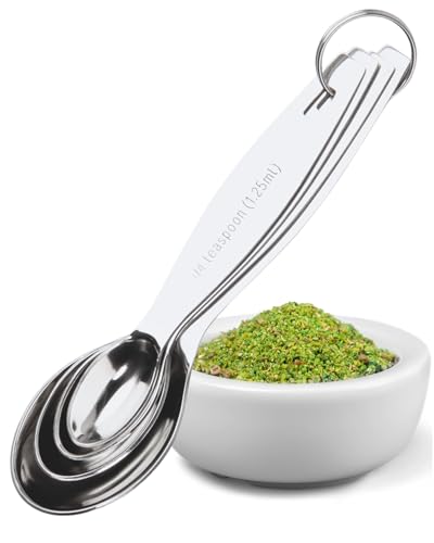 Sabatier Stainless Steel Measuring Spoon Set – Professional Grade Kitchen Utensils for Precise Baking & Cooking. Durable, Easy-to-Clean, Dishwasher Safe. Metric & Imperial Measurements