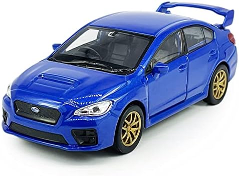 Impreza WRX STI Toy Car Racing Sports Diecast Model Car 1/36 Scale Metal Pull Back Friction Powered Vehicle, Doors Open, Zinc Alloy Casting, Boys Toys Kids Birthday Gifts Men Adults Collection, Blue