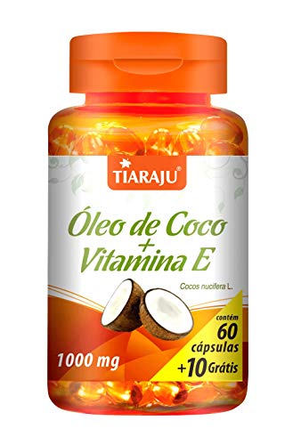 Óleo de Coco e Vitamina E Tiaraju 60+10 Cápsulas de 1000mg