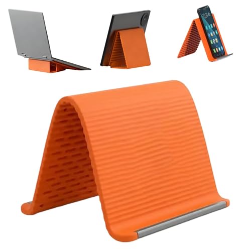 Wcudoi Portable Foldable Silicone Phone Holder | Adjustable Anti-Slip Desktop Mount For Phone Tablet Laptop, Portable Ergonomic Holder | Bendable Freely Into Any Shape