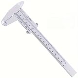 150mm Plastic Vernier Caliper – Dual Scale Metric/Inch Measuring Tool for DIY, Crafts & Jewelry Making, Multiple Colors Available (White)