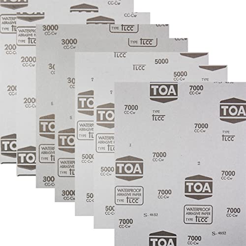 7-Sheets Premium Professional Thailand Polishing Sanding Wet/Dry Waterproof Abrasive Sandpaper -Grit 2000 3000 5000 7000 Flexible Latex Model