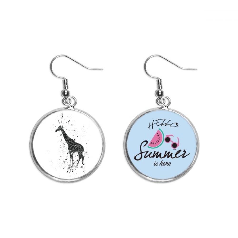 Pendientes de sandía blanco y negro contraste geométrico jirafa mexicana minimalista 5
