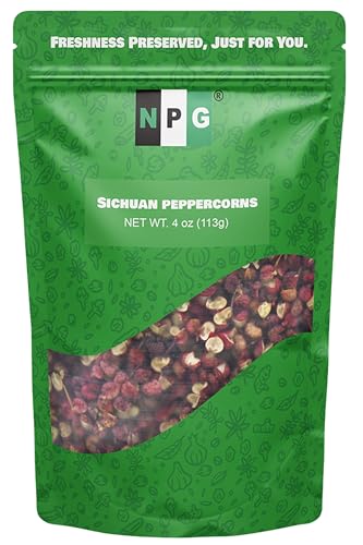 NPG Premium Szechuan Red Peppercorns Sichuan Whole Peppercorns 4 Ounces, A Mouth-numbing Spice, Red Sichuan Peppers for Kung Pao Chicken, Mapo Tofu, and Chinese Cuisine