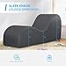 Mjkone Yoga Chair for Adult, Faux Leather Yoga Chaise with Padded Sponge for Living Room Apartment Bedroom, Modern Curved Chaise Lounge Indoor for Stretching Relaxing Exercising, Dark Grey