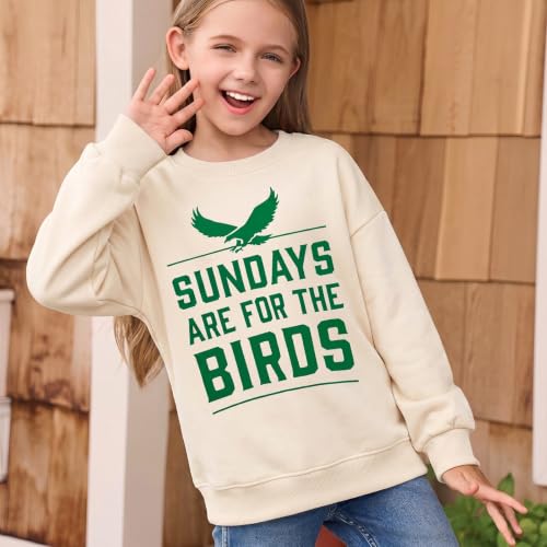Image of Boys Girls Football Sweatshirt Vintage Bird Graphic Pullover Tops 5-14Y