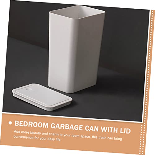 Caneca de basura rectangular con tapa grande de plástico miniatura 4