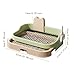 Baoblaze Dog Toilet Puppy Pee Holder Leakproof Bedpan Raised Enclosure Dog Potty Tray Training Pad for Living Room Household, Green and Beige
