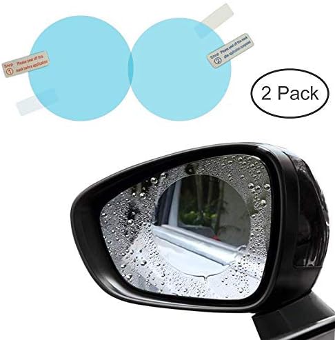 Car Rearview Mirror Rainproof Film Anti-fog Protective Film Automobile Wing Mirror Waterproof Membrane Anti-Glare Screen Protector Auto Back Mirror Water-Resistant Film 2 Pack