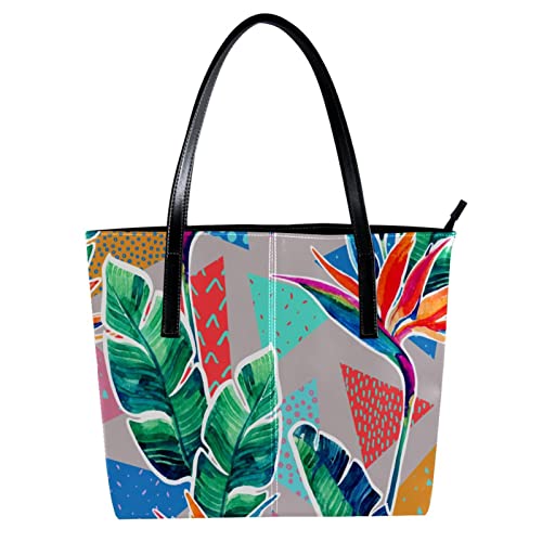 Sac à main personnalisé cuir PU fini le désordre avec ce motif tropical