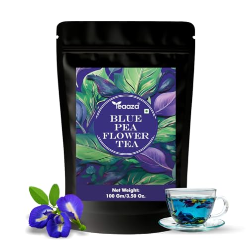 Image of Teaaza Butterfly Pea Flower Tea, 100 Gm-200+Cups| 100% Organic Blue Pea Flower Tea | Caffeine Free-Detox tea | Plant Based | ANTIOXIDANT RICH | Flower Tea For Weight Manage & Thyroid