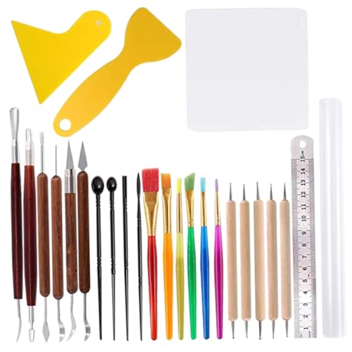 Operitacx Clay Tool Set 26 Pcs Pottery Tools Engraving Embossing Kit for Sculpting Pottery Art Projects