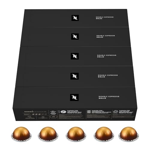 Nespresso Vertuo Double Espresso Dolce capsule café intensité 5 boîte de 50