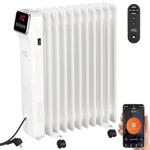 Sichler Haushaltsgeräte Ölradiator WiFi: WLAN-Ölradiator mit App und Fernbedienung, Timer, 11 Rippen, 2.500 W (Heizgeräte, Öl Heizung, Winter)