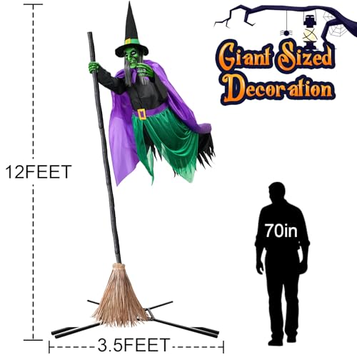 Zesua 12 Ft Animated Hovering Witch Animatronics Prop ZS010 の商品画像 1