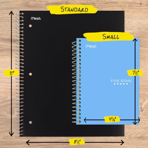 Image of Five Star Spiral Notebook, 1 Subject, College Ruled Paper, 4-3 /8 inch x 7 inch, Small Size, 80 Sheets, Blue (450048CG1)