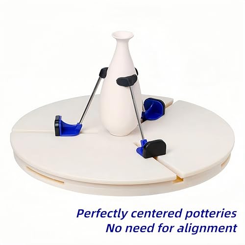 Pottery Craft Machine Turntable Clamp, Ceramic Pottery Trimming Spinner Repair Tool, Pottery Wheel Turntable Accessories with Adjustable Clamps for Beginners