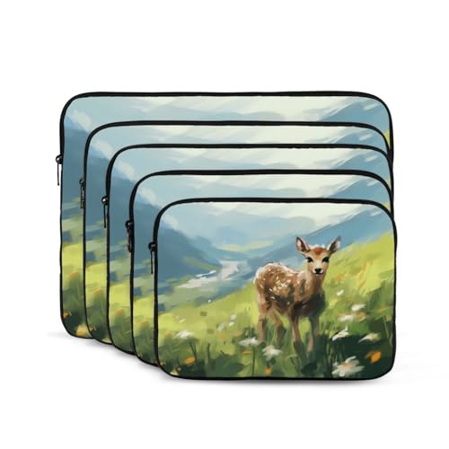 Deer In The Meadow Laptop Sleeve Case 17 Inch Suitable For Notebook Computer Tablet Traveling Carrying Simple Case2