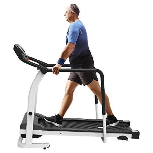 Prapark Foldable Walking Treadmill - Enhanced Safety Features, Heart Rate Monitor, Thick 6-Layer Running Belt & Adjustable Speed - Perfect for Rehabilitation & Fitness at Home - 300 LB Capacity