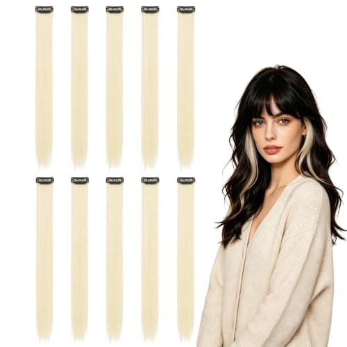 Image of 10PCS Blonde Hair Extensions Clip, Blonde Clip in Hair Extensions