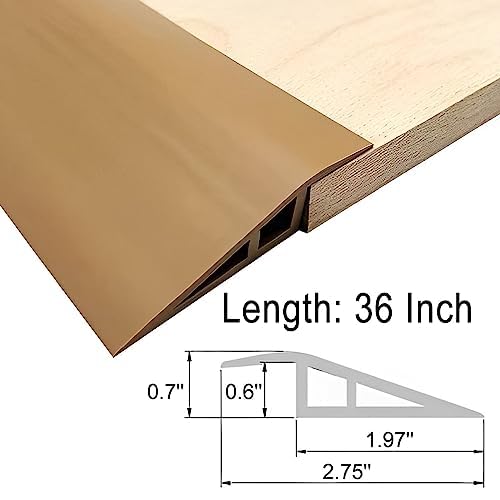 Floor-Transition-Strip Vinyl Door-Threshold 36 Inch, Threshold 1/2''~3/5'' Reducer, Thresholds For Doorways Edge Trim For Floor/Door (Brown) #TOP1