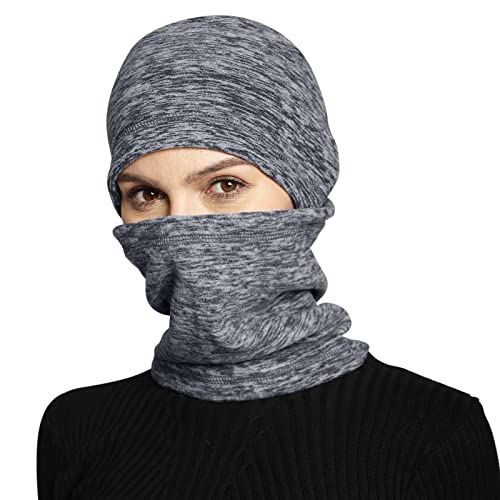 Artpixel Balaclava Ski Face Mask For Women Kids Men, Winter Neck Warmer Windproof Fleece Hood For Snowboarding Gray #TOP5