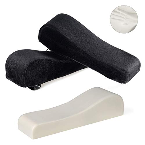 Chair Armrest Pads, Office Chair Armrest Pads with Ergonomic Memory Foam Comfortable Elbow Pillows for Office Chair Arm Support Forearm Pressure Relief Soft Cushion Anti-Slip Bottom (Black) - Thumbnail 5