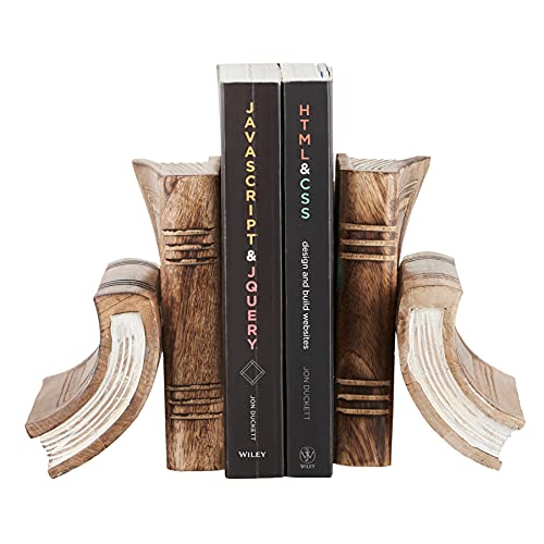 Wooden Bookends | Bookend | Book End | Non Skid Book Stopper | Book Organizer | Book Design Bookend | Bookends For Shelves | Decorative Bookends | Bookends For Home Office | Bookshelf Décor | Gift  #TOP6