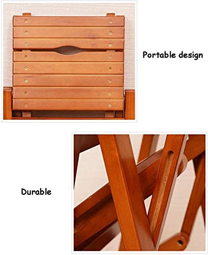Escabeau pliant 3 marches bois portable et tabouret haut - 7