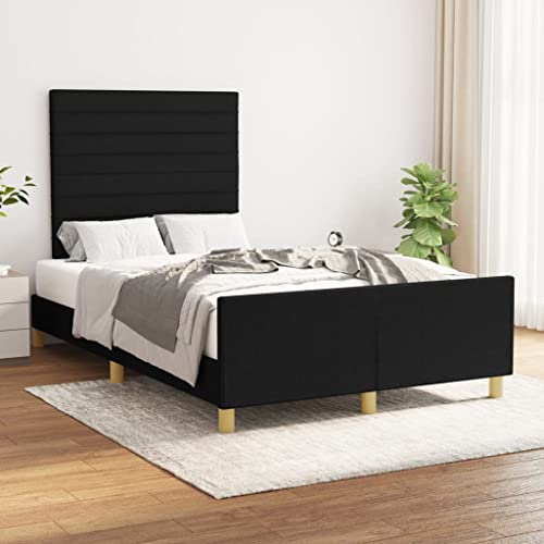 Frdhee Boxspring, letto senza materasso nero, 120 x 200 cm, in tessuto per materasso, camera da letto, montaggio facile