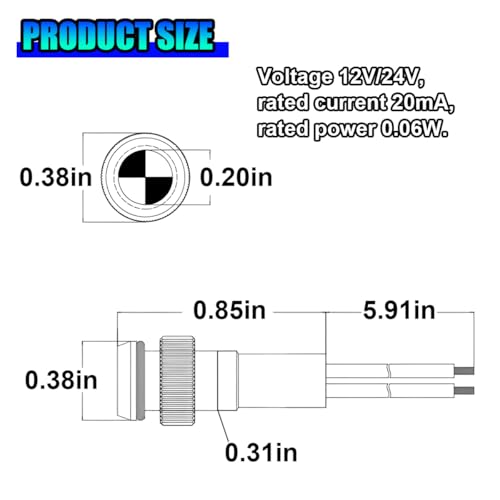 Lámpara LED indicadora de señal 8mm ZIMISI para auto 12V miniatura 2