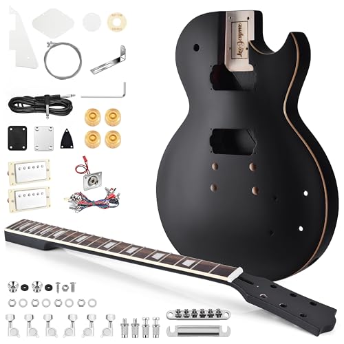 Leo Jaymz DIY LP Style Electric Guitar Kits,Spray-painted Mahogany Body,Laurel Wood Fingerboard and Maple Neck, including all Components