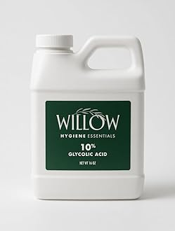 Glycolic Acid 10%, Pure Glycolic Acid Liquid, Glycolic Acid for Makeup, Serum, Toner & Lotion, Industrial Cosmetic Application, Skin & Hair Care Product, Glycolic Acid Bulk, Manufactured in USA, 16 oz