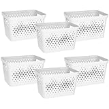 Glad Plastic Storage Basket Set, Value Pack of 6 | Open Storage Bins for Shelves, Bathroom, Pantry, Closet | Nesting Organizer Boxes with...