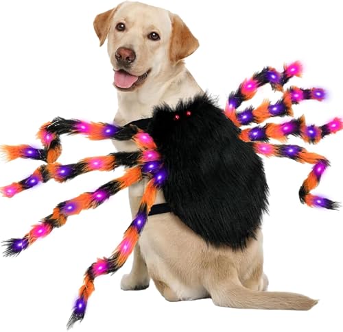 OurWarm Dog Halloween Costumes for Pets 64 LED Furry Giant Dog Sp...