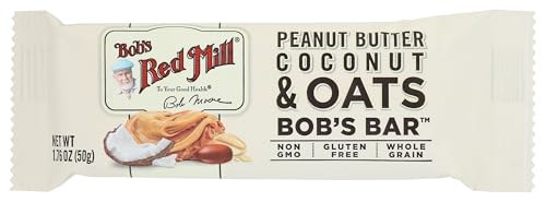 Bob's Red Mill Peanut Butter Coconut & Oats Snack Bar – 1.76 Ounce (Pack of 1) - Gluten Free, Non-GMO, Whole Grain