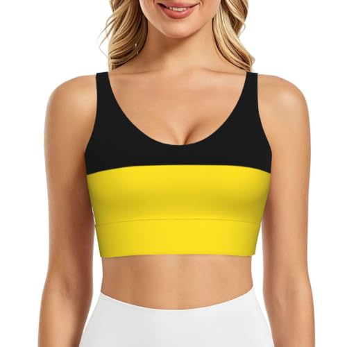 Soutien-gorge sport imprimé vert sans armatures avec coussinets amovibles