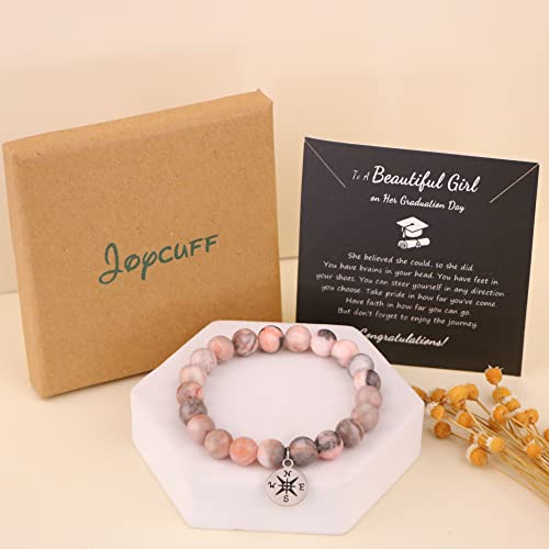 Image of Joycuff Graduation Gifts for Her Him Class of 2026 Graduation Bracelets Inspirational Graduation Compass Bracelet for Women College Graduation Gift for Him Her