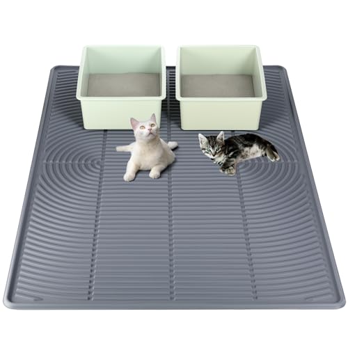 Dunzy 40x28" Silicone Cat Litter Mat, Waterproof, Non-Slip