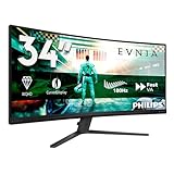 Philips Evnia 34M2C3500L - 34 inch WQHD Curved Gaming monitor, 180 Hz, 0.5ms, FreeSync Premium, HDR10 (3440x1440, 2x HDMI, DisplayPort 1.4) dark grey
