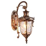 LONEDRUID Outdoor Wall Light Fixtures Bronze 16.93”H Exterior Wall Lantern Waterproof Sconce Porch L