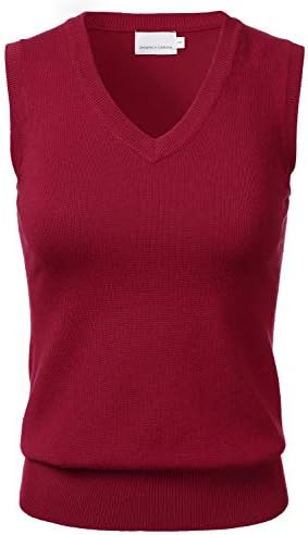 Burgundy sweater vest womens Clearance